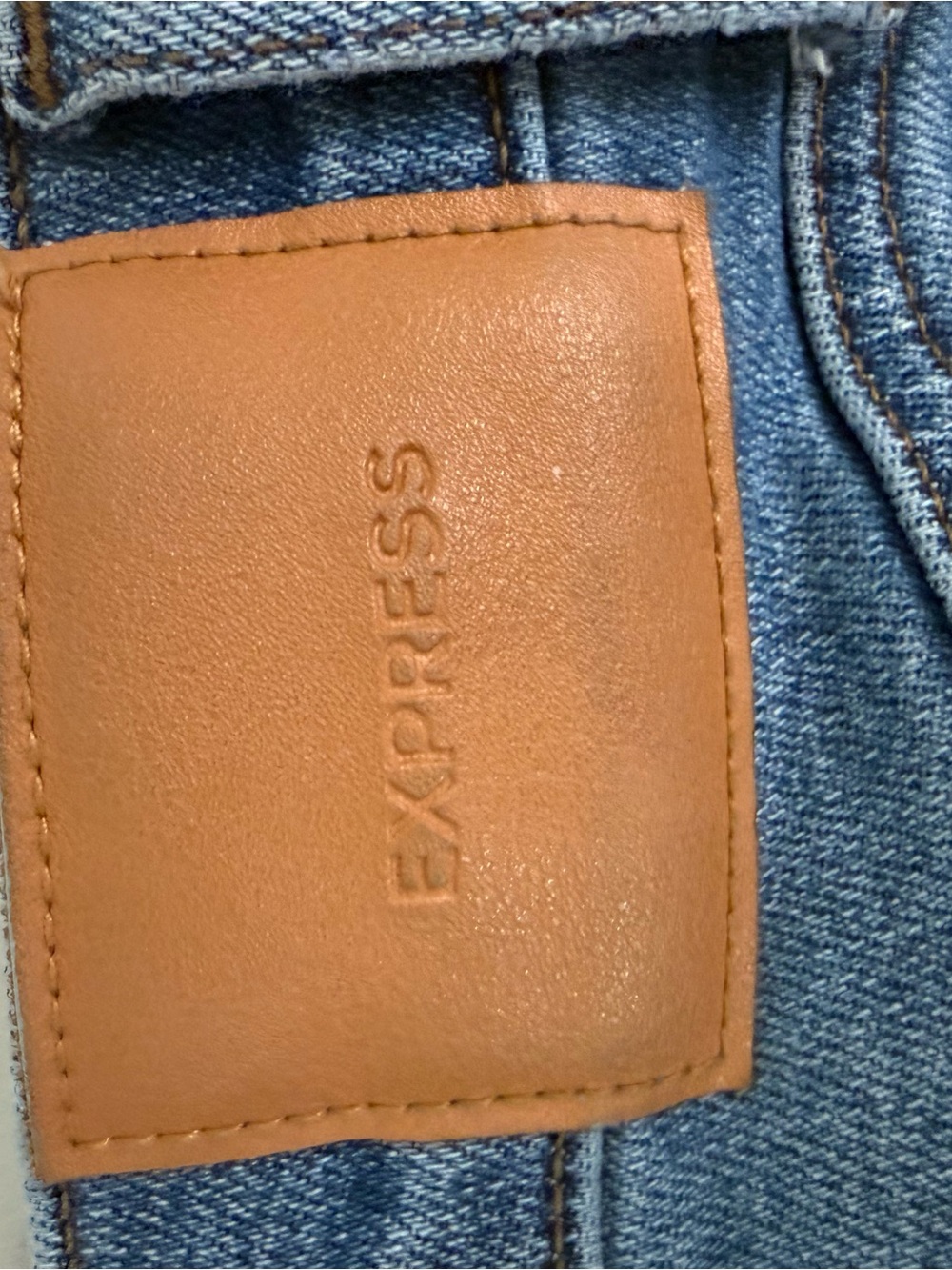 Express Blue Distressed Flared Jeans - Picture 3 of 4